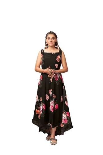 Georgette Ladies Printed Western Dress